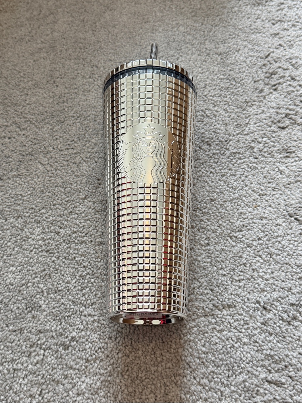 Starbucks Silver Disco Grid Tumbler